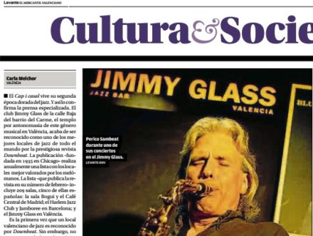 Levante sobre Jimmy Glass en DownBeat 2 feb 2018